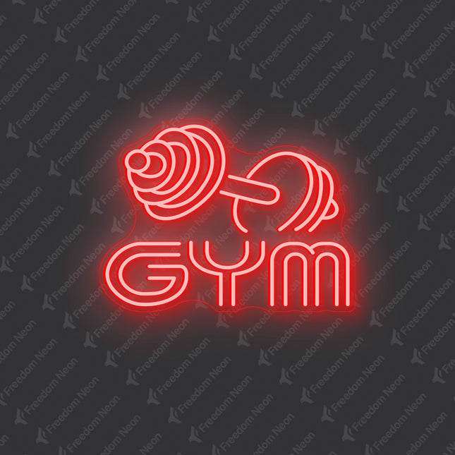 Red Gym Dumbbell Neon Sign