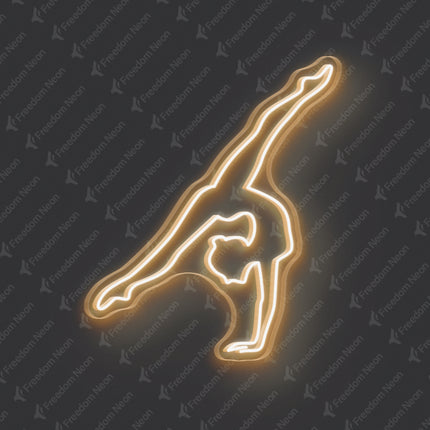 Warm White Gymnastics Neon Sign