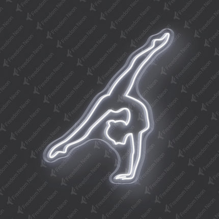White Gymnastics Neon Sign