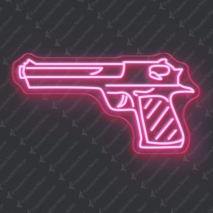Light Pink Handgun Neon Sign