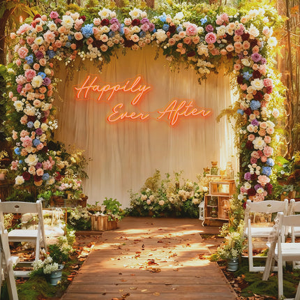 Gold Yellow Happily Ever After Neon Sign