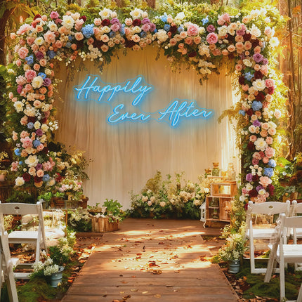 Ice Blue Happily Ever After Neon Sign