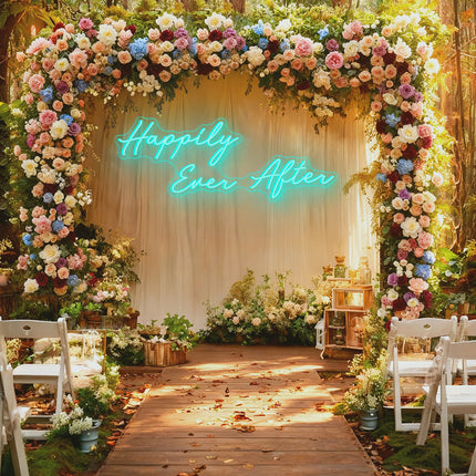Mint Green Happily Ever After Neon Sign