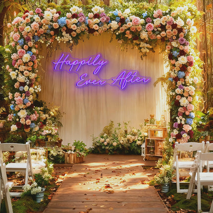 Purple Happily Ever After Neon Sign