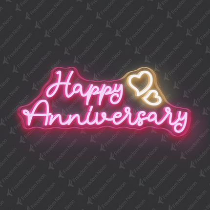 Light Pink Happy Anniversary Neon Sign