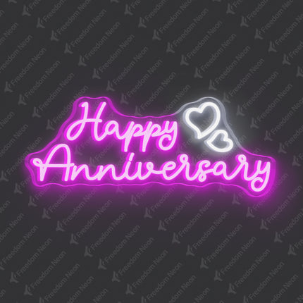 Pink Happy Anniversary Neon Sign