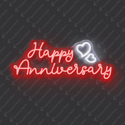 Red Happy Anniversary Neon Sign