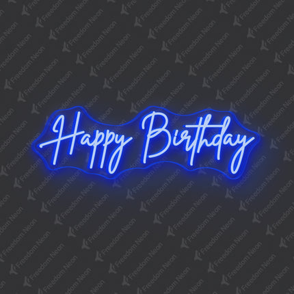 Blue Happy Birthday Neon Sign 2.0