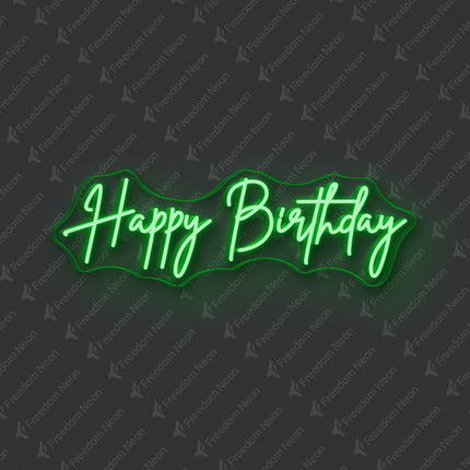 Green Happy Birthday Neon Sign 2.0