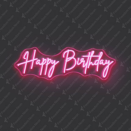 Light Pink Happy Birthday Neon Sign 2.0
