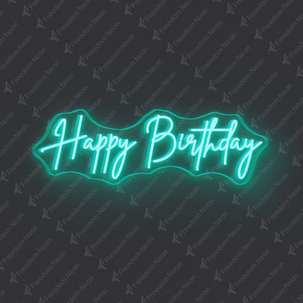 Mint Green Happy Birthday Neon Sign 2.0