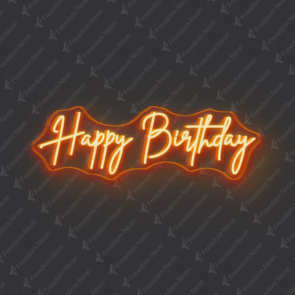 Orange Happy Birthday Neon Sign 2.0