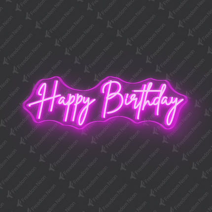 Pink Happy Birthday Neon Sign 2.0