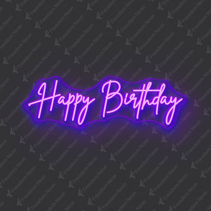 Purple Happy Birthday Neon Sign 2.0