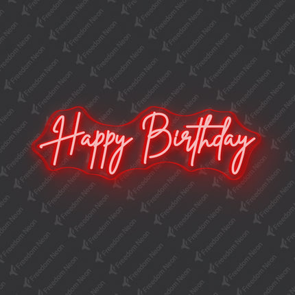 Red Happy Birthday Neon Sign 2.0