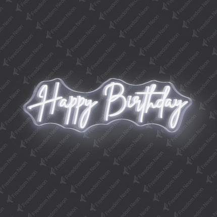 White Happy Birthday Neon Sign 2.0