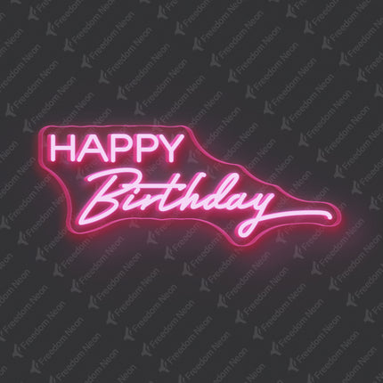 Light Pink Happy Birthday Neon Sign