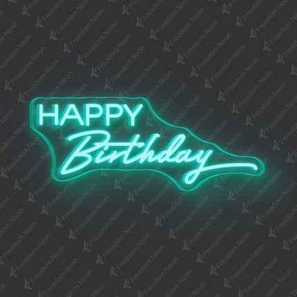 Mint Green Happy Birthday Neon Sign