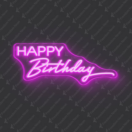 Pink Happy Birthday Neon Sign