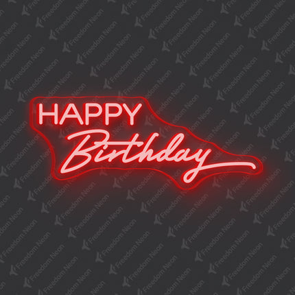 Red Happy Birthday Neon Sign