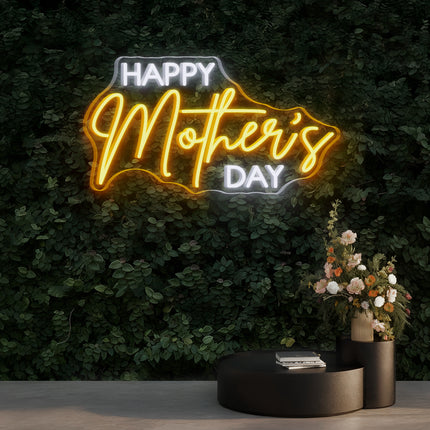 Golden Yellow Happy Mother's Day Neon Sign