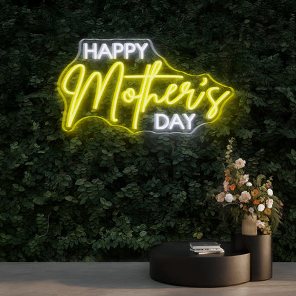 Lemon Yellow Happy Mother's Day Neon Sign