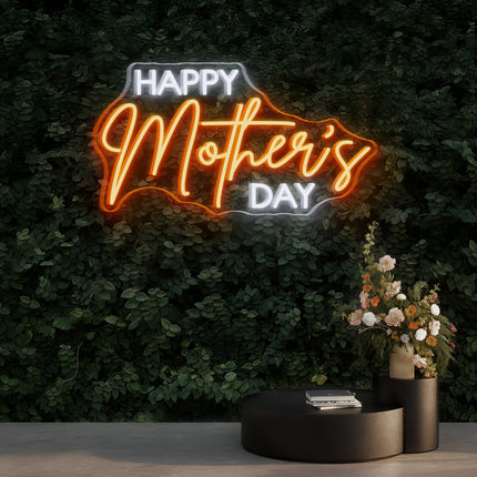 Orange Happy Mother's Day Neon Sign