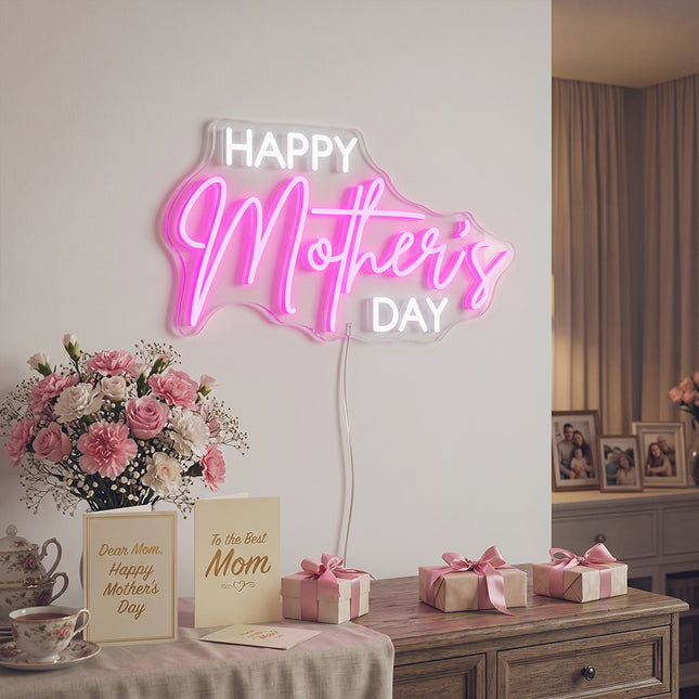 Pink Happy Mother's Day Neon Sign