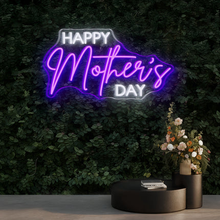 Purple Happy Mother's Day Neon Sign