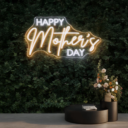Warm White Happy Mother's Day Neon Sign