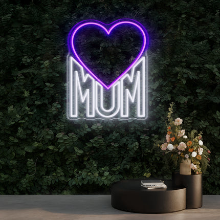 Purple Heart MUM Neon Sign