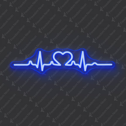 Blue Heartbeat Neon Sign