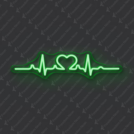 Green Heartbeat Neon Sign