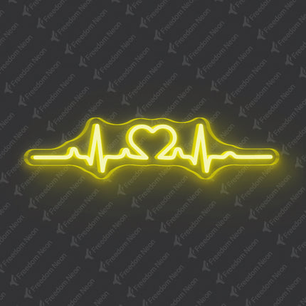 Lemon Yellow Heartbeat Neon Sign