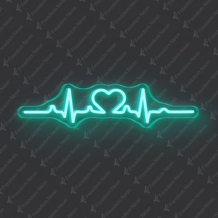 Mint Green Heartbeat Neon Sign