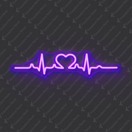 Purple Heartbeat Neon Sign
