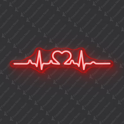 Red Heartbeat Neon Sign