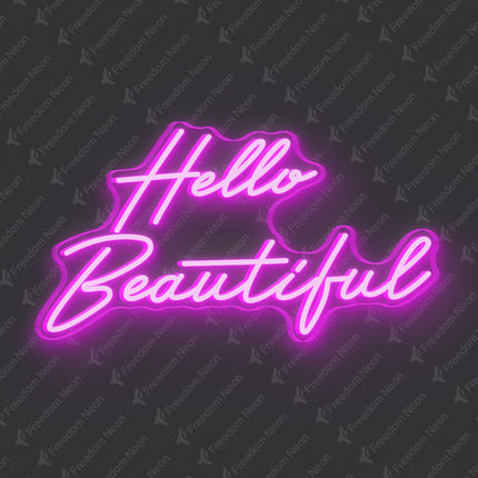 Pink Hello Beautiful Neon Sign