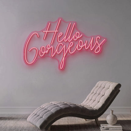 Light Pink Hello Gorgeous Neon Sign