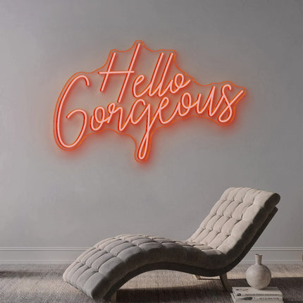 Orange Hello Gorgeous Neon Sign