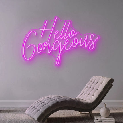 Pink Hello Gorgeous Neon Sign