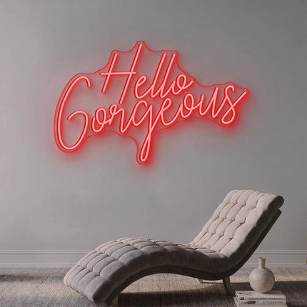 Red Hello Gorgeous Neon Sign