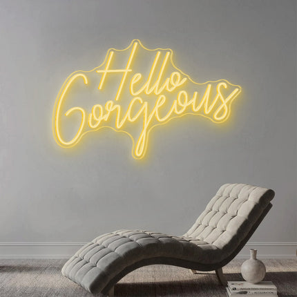 Warm White Hello Gorgeous Neon Sign