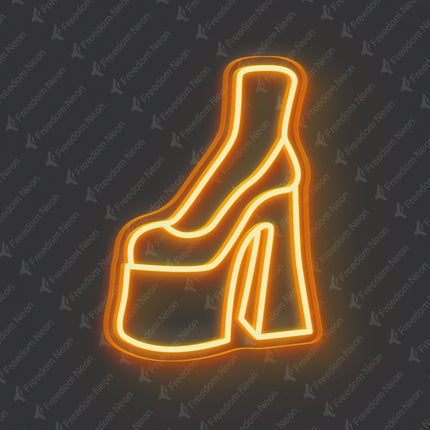 Gold Yellow High Heel Neon Sign