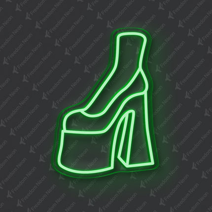 Green High Heel Neon Sign