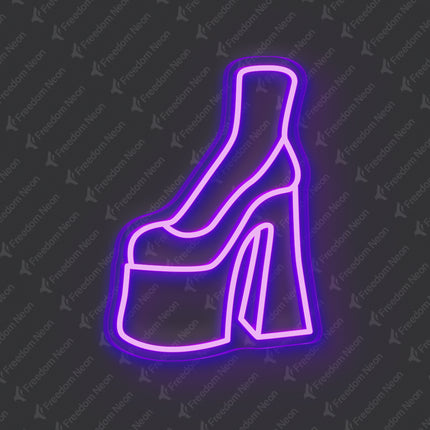 Purple High Heel Neon Sign