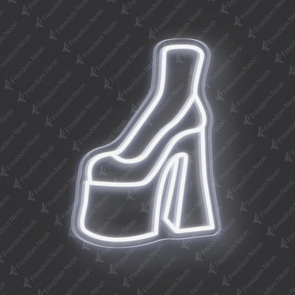 White High Heel Neon Sign