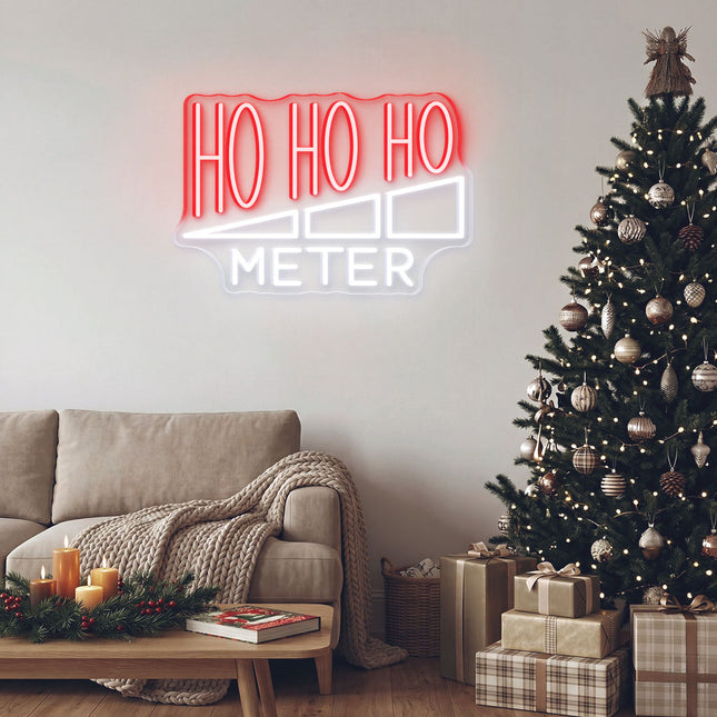 Red HO HO HO METER Neon Sign