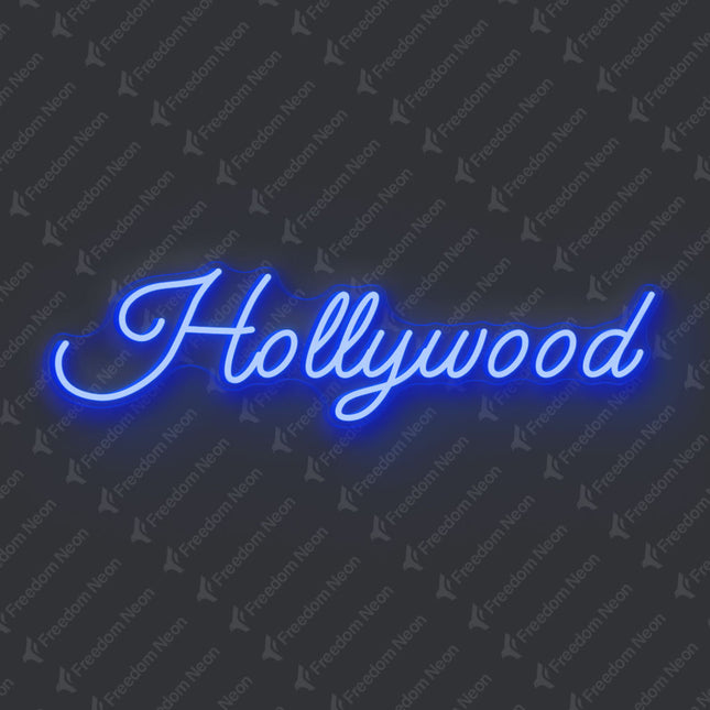 Blue Hollywood Neon Sign