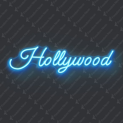 Ice Blue Hollywood Neon Sign